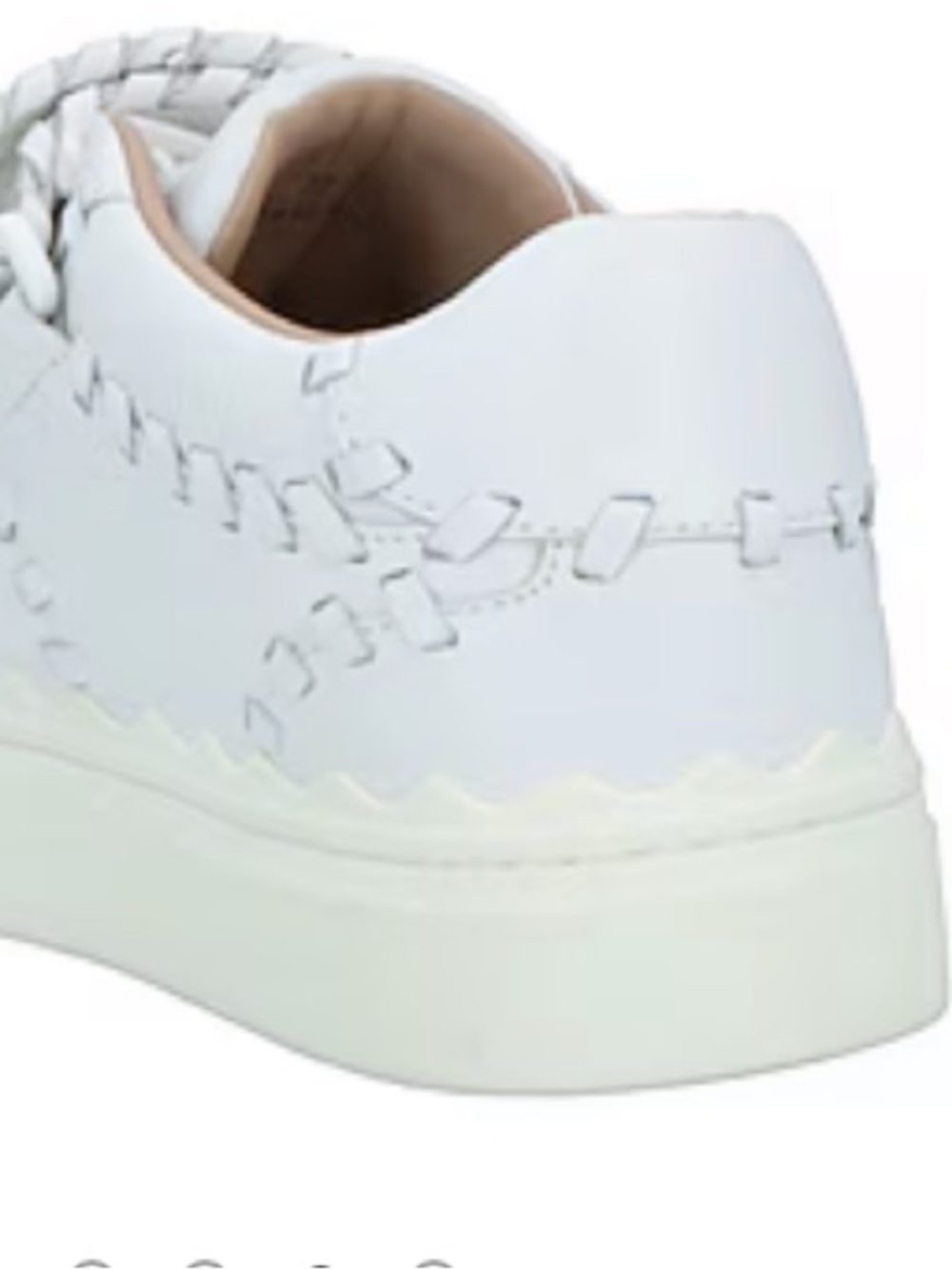 CHLOE LAUREN White Leather Whipstitch Trim Sneakers SIZE 10 EU 41W - Picture 5 of 5